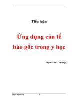 Ứng dụng của tế bào gốc trong y học