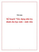 Tài liệu Tiểu luận: Kế hoạch “Xây dựng nhà trọ dành cho học sinh – sinh viên pptx