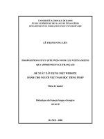 PROPOSITIONS D’UN SITE WEB POUR LES VIETNAMIENS QUI APPRENNENT LE FRANÇAIS