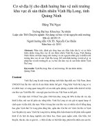 Cơ sở địa lý cho định hướng bảo vệ môi trường khu vực di sản thiên nhiên vịnh hạ long, tỉnh quảng ninh