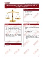 Tài liệu BÀI 4: QUY PHẠM PHÁP LUẬT, QUAN HỆ PHÁP LUẬT VÀ HỆ THỐNG PHÁP LUẬT doc