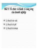 Bài giảng Kinh tế vĩ mô - Bài 5: Tổ chức và hành vi cung ứng của doanh nghiệp
