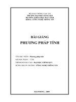 Bài giảng môn học Phương pháp tính