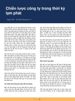 Chiến lược công ty trong thời kỳ lạm phát