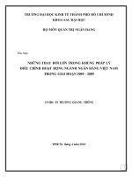 Tiểu luận quản trị ngân hàng: Những thay đổi lớn trong khung pháp lý điều chỉnh hoạt động ngành ngân hàng Việt Nam trong giai đoạn 2005  2009
