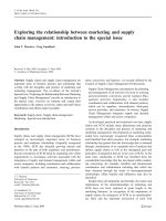 Relationship between marketing and supply chain management