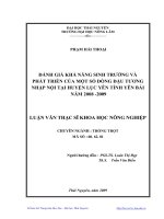 đánh giá khả năng sinh trưởng và phát triển của một số dòng đậu tương nhập nội tại huyện lục yên tỉnh yên bái năm 2008 -2009