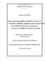 biện pháp bồi dưỡng nghiệp vụ quản lý cho hiệu trưởng trường trung học cơ sở của phòng giáo dục và đào tạo huyện yên hưng, tỉnh quảng ninh