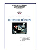 đề tài qui trình chế biến surimi