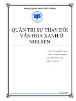 Tiểu luận Thay đổi và phát triển tổ chức: Quản trị sự thay đổi  văn hóa xanh ở NIELSEN