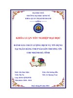 đánh giá chất lượng dịch vụ tín dụng tại ngân hàng tmcp  sài gòn thương tín – chi nhánh hà tĩnh