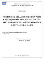 nghiên cứu didactic việc dẫn nhập khái niệm phép biến hình ở trường phổ thông trong môi trường tích hợp phần mềm cabri