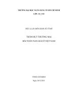 THÂM HỤT THƯƠNG MẠI BÀI TOÁN NAN GIẢI Ở VIỆT NAM