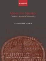 about the speaker towards a syntax of indexicality may 2010