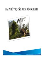 Bài giảng du lịch có trách nhiệm bài 7