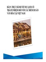Bài giảng du lịch có trách nhiệm bài 9