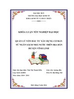 quản lý vốn đầu tư xây dựng cơ bản từ ngân sách nhà nước  trên địa bàn huyện vĩnh linh, tỉnh quảng trị