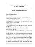 một số kinh nghiệm giúp học sinh lớp 8 lập nhanh và chính xác phương trình hóa học