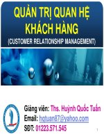 QUẢN TRỊ QUAN HỆ KHÁCH HÀNG - customer relationship management