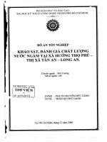 Khảo sát đánh giá chất lượng nước ngầm tại xã Hướng Thọ Phú - thị xã Tân An - Long An