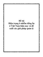 đề tài hiện trạng ô nhiễm tiếng ồn ở việt nam hiện nay và đề xuất các giải pháp quản lý