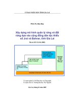 xây dựng mô hình quản lý rừng và đất rừng dựa vào cộng đồng dân tộc thiểu số jrai và bahnar, tỉnh gia lai