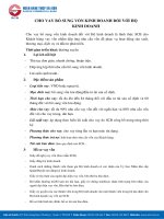 CHO VAY bổ SUNG vốn KINH DOANH đối với hộ  KINH DOANH