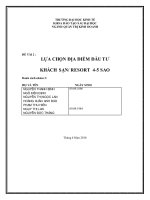 Tiểu luận: Lựa chọn địa điểm đầu tư khách sạn  Resort 4 5sao