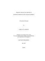 personal, reflective writing in business communication and management