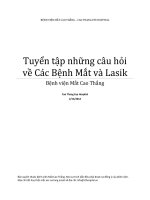 Tuyển tập những câu hỏi về bệnh mắt và laisik