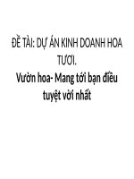 ĐỀ TÀI: DỰ ÁN KINH DOANH HOA TƯƠI .Vườn hoa Mang tới bạn điều tuyệt vời nhất