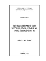 thực trang sốt rét và một số yếu tố nguy cơ tại xã krông na, huyện buôn đôn, tỉnh đắc lắc trong 02 năm 2010 - 2011