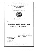 Phần mềm hỗ trợ kinh doanh lành du lịch Bình Quới