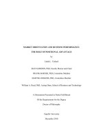 Market orientation and business performance The role of positional advantage