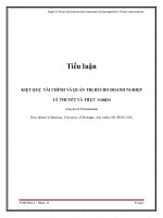 Tiểu luận: Kiệt quệ tài chính và quản trị rủi ro doanh nghiệp lý thuyết và thực nghiệm