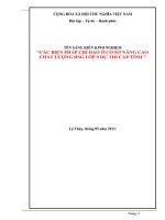 các biện pháp chỉ đạo để nâng cao chất lượng bồi dưỡng học sinh giỏi cấp tỉnh