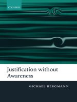 justification without awareness a defense of epistemic externalism jul 2006