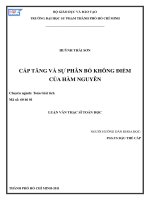 cấp tăng và sự phân bố không điểm của hàm nguyên