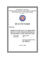 nghiên cứu đề xuất các biện pháp quản lý chất thải rắn đô thị tại thành phố tuy hòa tỉnh phú yên