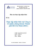 thực tập nhận thức tại công ty cổ phần chứng khoán HSC