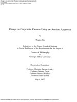 essays on corporate finance using an auction approach
