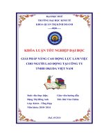 giải pháp nâng cao động lực làm việc cho người lao động tại công ty tnhh okuda việt nam