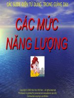 Các mức năng lượng  ôn thi Đại học môn Hóa