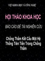 chống thấm kết cấu một hệ thống tiên tiến trong chống thấm