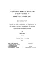 essays in behavioral economics in the context of strategic interaction