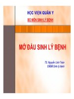 Bài giảng mở đầu sinh lý bệnh   TS  nguyễn lĩnh toàn