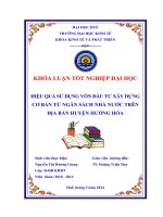 hiệu quả sử dụng vốn đầu tư xây dưng cơ bản từ ngân sách nhà nước trên địa bàn huyện hướng hóa