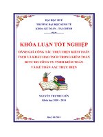đánh giá công tác thực hiện kiểm toán tài sản cố định và khấu hao tài sản cố định trong kiểm toán báo cáo tài chính do công ty tnhh kiểm toán và kế toán aac thực hiện