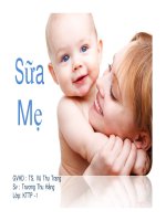 Báo cáo công nghệ chế biến sữa  sữa mẹ