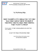 một nghiên cứu didactic về việc dạy học khái niệm tổ hợp ở trường trung học phổ thông việt nam và pháp
